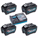 Makita BL4050F 40V Max XGT 5.0Ah Batteries with Charger (4 Pack)
