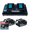 Makita DC18RD 18V LXT Twin Port Charger with 2x 6.0Ah Batteries
