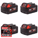 Milwaukee M18 B4 18V 4.0Ah REDLITHIUM™ Battery (4 Pack)