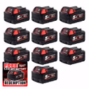 Milwaukee M18 B5 18V 5.0Ah Redlithum-ion Slide Battery (10 Pack)