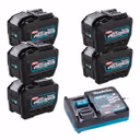 Makita BL4080F 40V Max XGT 8.0Ah Batteries with Charger (5 Pack)