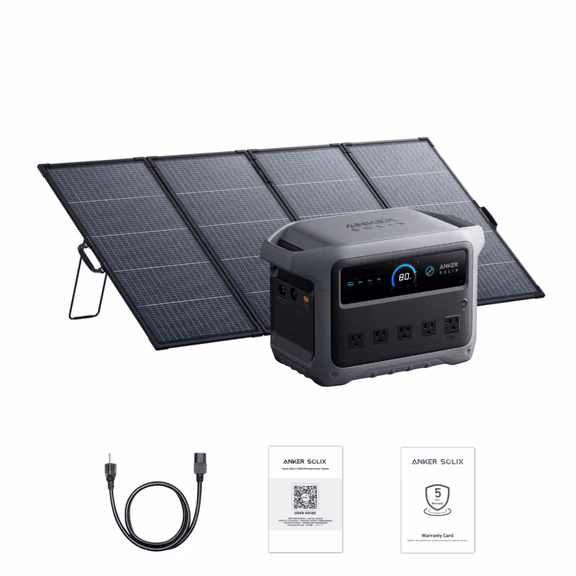 Anker SOLIX C1000 Gen2 2000W 1024Wh Portable Power Station – Anker SOLIX C1000 Gen2 + 400W Bifacial Solar Panel