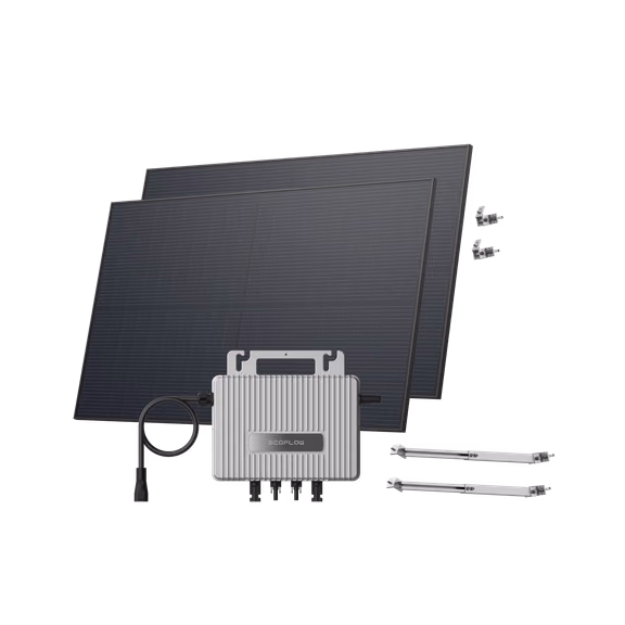 EcoFlow STREAM 800W Microinverter Kit – STREAM Microinverter + 2 x 450 W Rigid Solar Panel / Bracket Adjustable: Facade