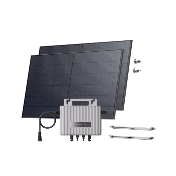 EcoFlow STREAM 800W Microinverter Kit – STREAM Microinverter + 2 x 520 W Rigid Solar Panel / Bracket Adjustable: Facade