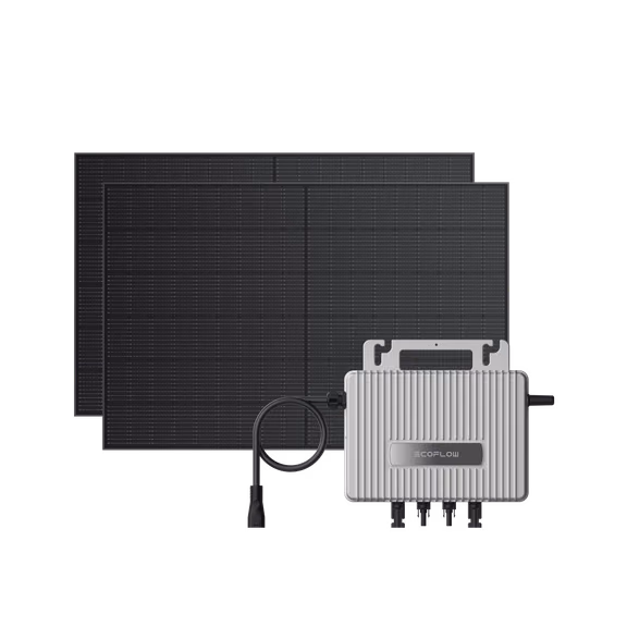 EcoFlow STREAM 800W Microinverter Kit – STREAM Microinverter + 2 x 500 W Rigid Solar Panel / Bracket: Semi-enclosed Balcony
