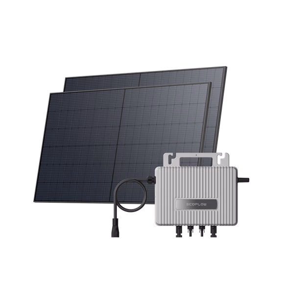 Kit Fotovoltaico EcoFlow STREAM – Microinverter STREAM (600 W) + 2 pannelli solari rigidi da 520 W / Senza staffe