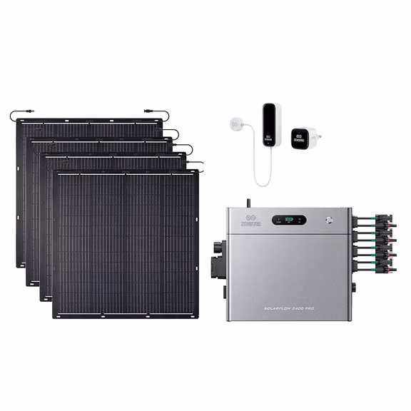 Zendure SolarFlow 2400 Pro – SolarFlow 2400 Pro + Smart Meter D0 (2.4 kWh) / 4*230W Flexible (920Wp)