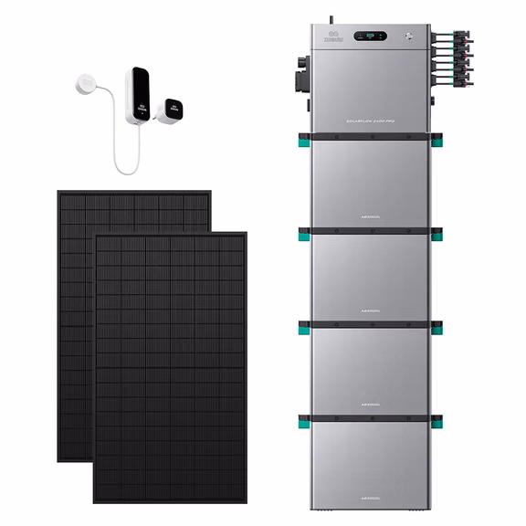 Zendure SolarFlow 2400 Pro – SolarFlow 2400 Pro + Smart Meter D0 (2.4 kWh) / 4*AB3000L (11.52 kWh) / 2*450W Bifaziale (1170Wp Max)