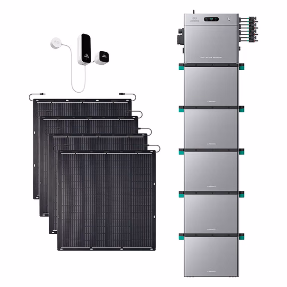 Zendure SolarFlow 2400 Pro – SolarFlow 2400 Pro + Smart Meter D0 (2.4 kWh) / 5*AB3000L (14.40 kWh) / 4*230W Flexible (920Wp)