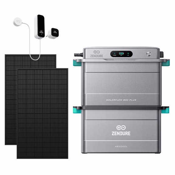 Zendure SolarFlow 800 Plus – SolarFlow 800 Plus + Smart Meter D0 / 1*AB2000L (1.92 kWh) / 2*515W Bifaziale (1339Wp Max)