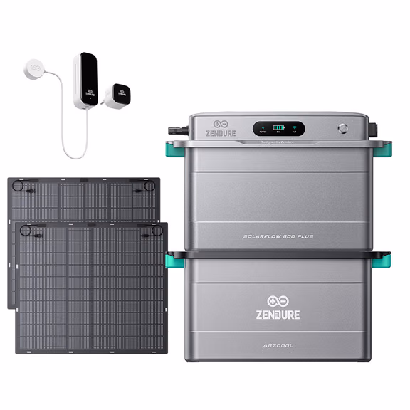 Zendure SolarFlow 800 Plus – SolarFlow 800 Plus + Smart Meter D0 / 1*AB2000L (1.92 kWh) / 2*230W Flexible (460Wp)