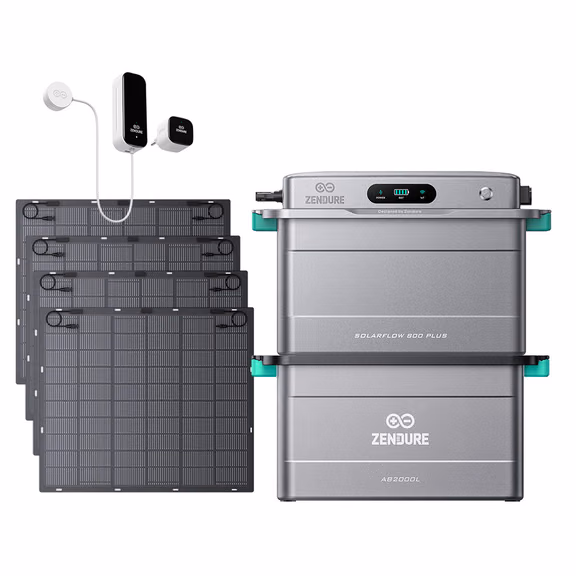 Zendure SolarFlow 800 Plus – SolarFlow 800 Plus (1.92 kWh) & Slimme Meter P1 / 1*AB2000L (1.92 kWh) / 4*230W Flexible Solar Panel (920Wp)