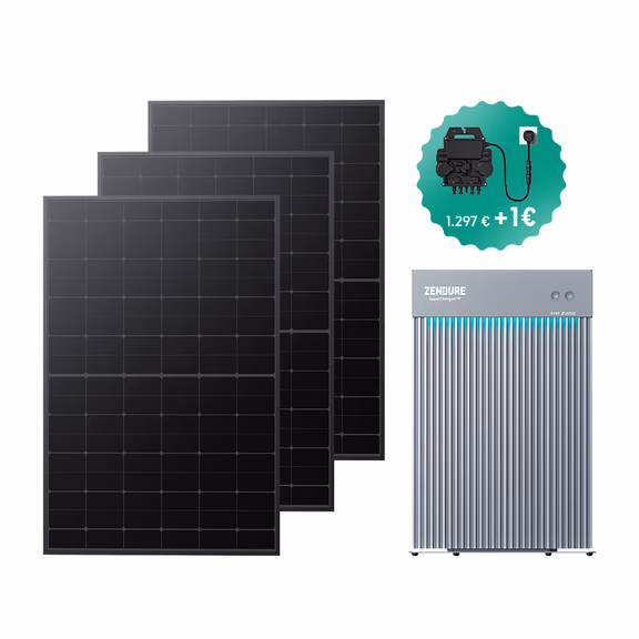 Zendure AIO 2400 – AIO 2400 + Mikrowechselrichter EZ1-M + 430W *3 Bifaziale Solarmodule