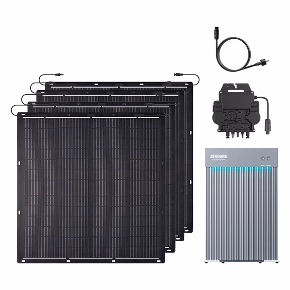 Zendure AIO 2400 – AIO 2400 + Mikrowechselrichter EZ1-M + 230W *4 Flexible Solarmodule