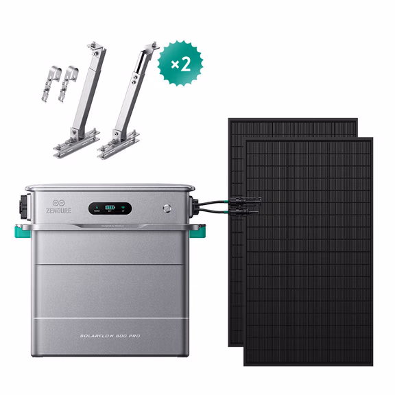 Zendure SolarFlow 800 Pro – SolarFlow 800 Pro / 2*450W Bifaziale (1170Wp Max) / Balkon (2 Paare)