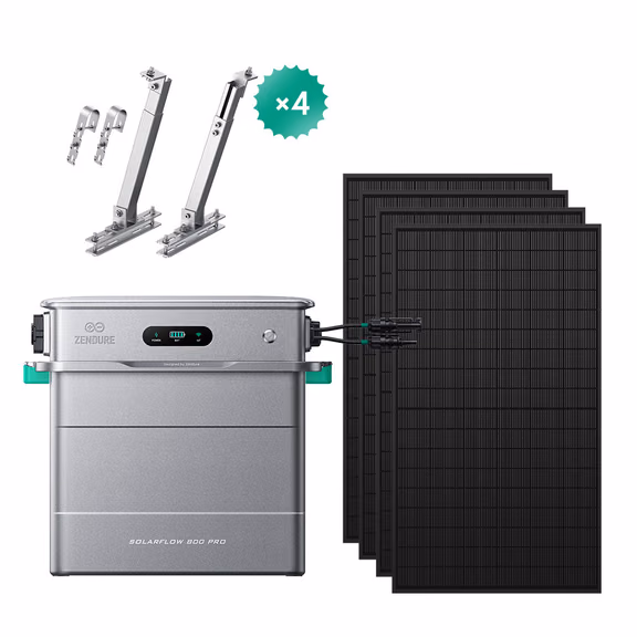 Zendure SolarFlow 800 Pro – SolarFlow 800 Pro / 4*450W Bifaziale (2340Wp Max) / Balkon (4 Paare)