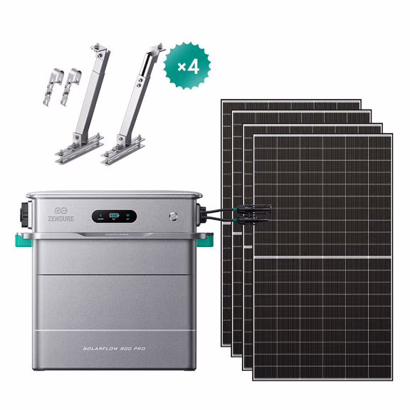Zendure SolarFlow 800 Pro – SolarFlow 800 Pro / 4*500W Bifaziale (2600Wp Max) / Balkon (4 Paare)