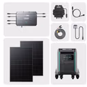 Balkonkraftwerk Komplettset mit tragbarer Powerstation Hub 2000-SuperBase V – Hub 2000 + SuperBase V4600 + Kabel / Mikrowechselrichter EZ1 + 420W *2 Solarmodule