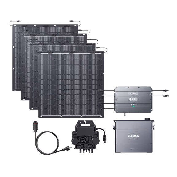 SolarFlow Hub 2000 Kit solaire autoconsommation avec batterie – Hub 2000 + Micro-onduleur EZ1-M / 1*AB2000X (1 920 Wh) / 2*420W Panneaux Solaires Rigides (840 Wp)