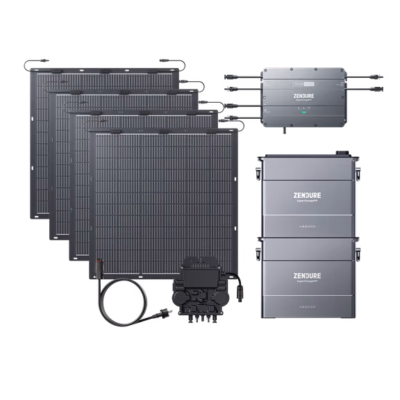 SolarFlow Hub 2000 Kit solaire autoconsommation avec batterie – Hub 2000 + Micro-onduleur EZ1-M / 2*AB2000X (3 840 Wh) / 2*420W Panneaux Solaires Rigides (840 Wp)