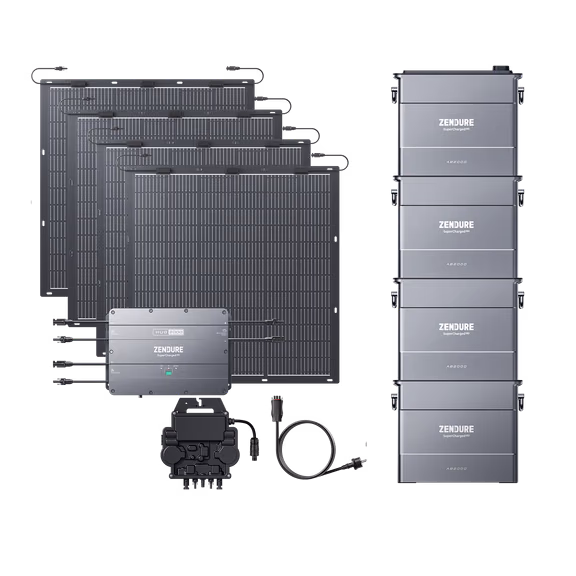 SolarFlow Hub 2000 Kit solaire autoconsommation avec batterie – Hub 2000 + Micro-onduleur EZ1-M / 4*AB2000X (7 680 Wh) / 2*420W Panneaux Solaires Rigides (840 Wp)