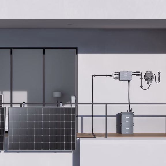 Zendure SolarFlow Hub 2000 Balkonkraftwerk – Hub 2000 + Mikrowechselrichter EZ1-M + 430W *2 Bifaziale Solarmodule / 1*AB2000X + 1*AB1000S