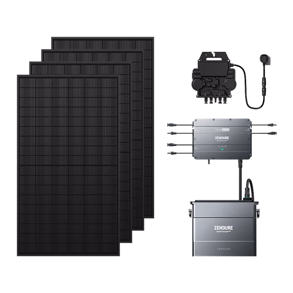 SolarFlow Hub 2000 Kit solaire autoconsommation avec batterie – Hub 2000 + Micro-onduleur EZ1-M / 1*AB2000X (1 920 Wh) / 4*430W Panneaux Solaires Bifaciaux (2 236 Wp)