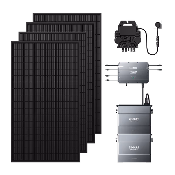SolarFlow Hub 2000 Kit solaire autoconsommation avec batterie – Hub 2000 + Micro-onduleur EZ1-M / 2*AB2000X (3 840 Wh) / 4*430W Panneaux Solaires Bifaciaux (2 236 Wp)