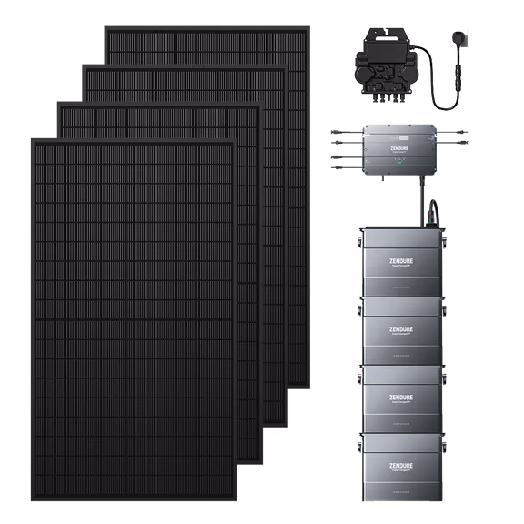 SolarFlow Hub 2000 Kit solaire autoconsommation avec batterie – Hub 2000 + Micro-onduleur EZ1-M / 4*AB2000X (7 680 Wh) / 4*430W Panneaux Solaires Bifaciaux (2 236 Wp)
