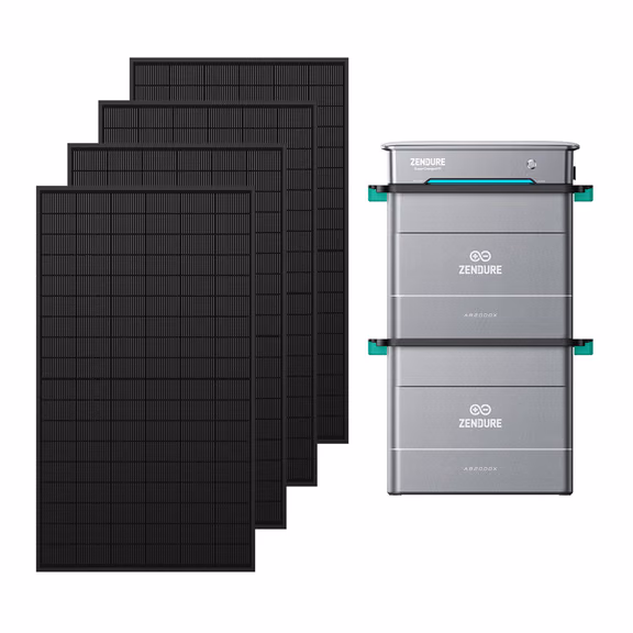 Zendure Hyper Balkonkraftwerk – Hyper 2000 + 2*AB2000L (3840 Wh) / 2340W Bifaziale Solarmodule (450W*4)