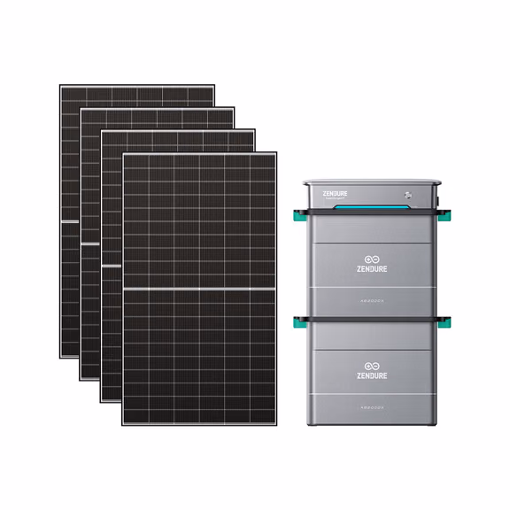 Zendure Hyper Kit solaire plug and play avec batterie – 1*Hyper 2000 / 2*AB2000L (3 840 Wh) / 4*500 W Panneaux Solaires Bifaciaux (2 600 Wp)