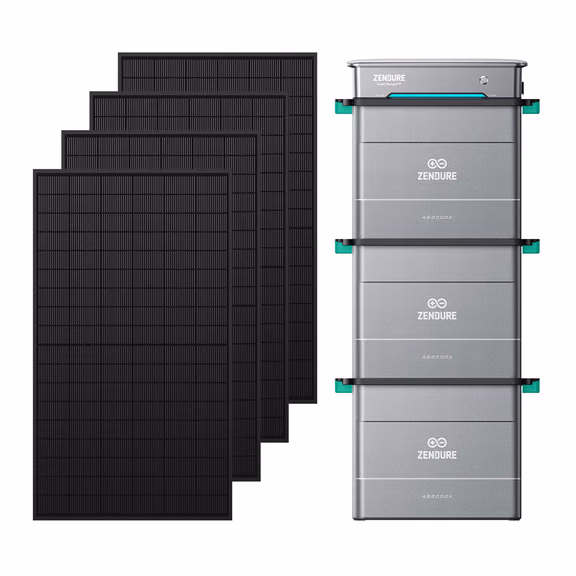 Zendure Hyper Balkonkraftwerk – Hyper 2000 + 3*AB2000L (5760 Wh) / 2340W Bifaziale Solarmodule (450W*4)