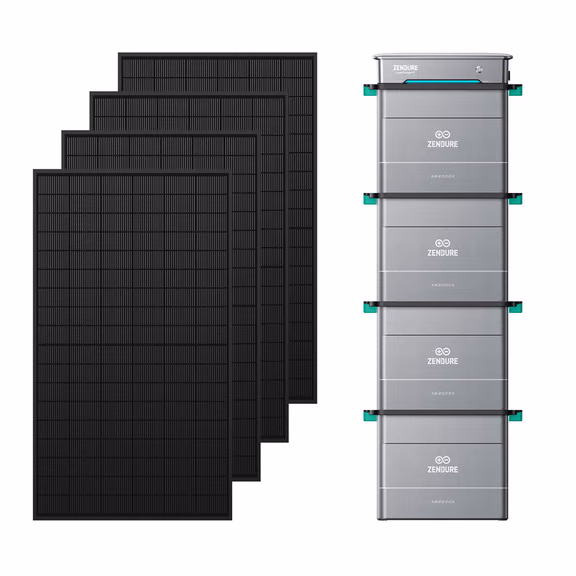 Zendure Hyper Balkonkraftwerk – Hyper 2000 + 4*AB2000L (7680 Wh) / 2340W Bifaziale Solarmodule (450W*4)