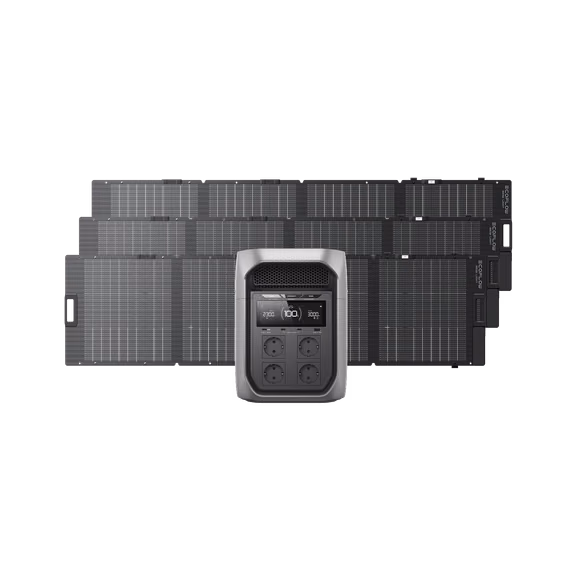 Generador solar Serie EcoFlow DELTA 3 Max (FV 220 W) – DELTA 3 Max Plus / 3 Panel solar portátil bifacial EcoFlow NextGen de 220 W