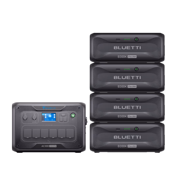 BLUETTI AC300+B300K Home Battery Backup | 3.000W 2.764,8Wh – AC300+4*B300K (11.059,2Wh)