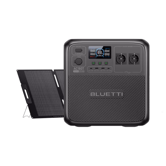 BLUETTI AC180T Portable Power Station | 1,800W 1,433.6Wh – AC180T+PV200 (1433.6Wh)