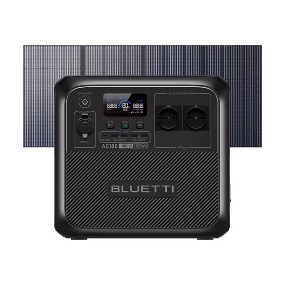 BLUETTI AC180 Solar Generator | 1,800W 1,152Wh – [Phased Out]AC180+350W Solar (1152Wh)