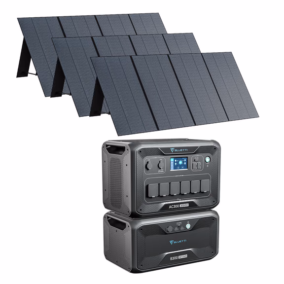 【Sold Out】BLUETTI AC300 + 1*B300 Home Battery Backup – AC300+B300+3*PV350 (3,072Wh)