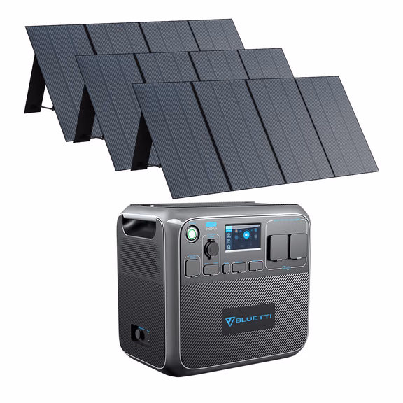 BLUETTI AC200P Estación de energía solar | 2.000 W 2.000 Wh – AC200P+3*350 W Solar (2.000 Wh)