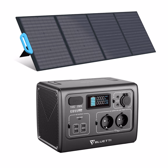 BLUETTI EB55 + PV120 Groupe électrogène solaire