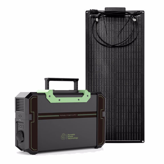 PPT Powerpack 450+ Portable Power Station with 60W 12V Semi Flexible Solar Panel