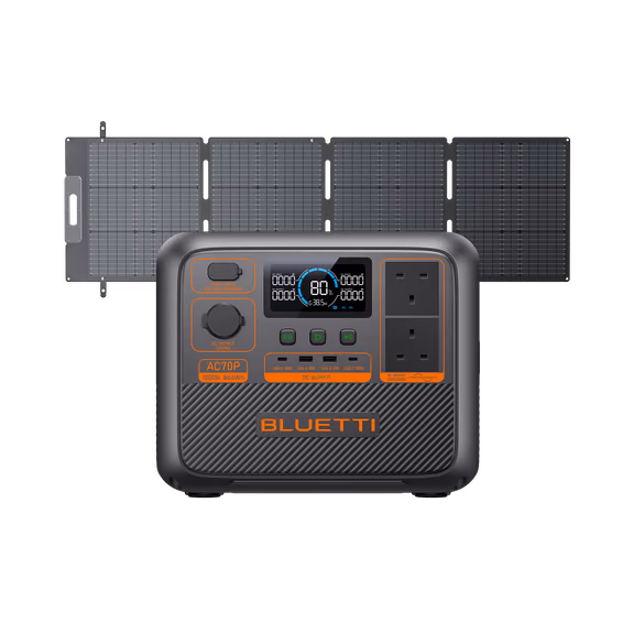 BLUETTI AC70P Portable Power Station | 1,000W 864Wh – AC70P+200W (864Wh)