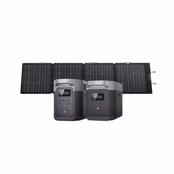 EcoFlow DELTA 2 Max Portable Power Station – DELTA 2 Max + DELTA 2 Max Extra Battery + 220W Solar Panel