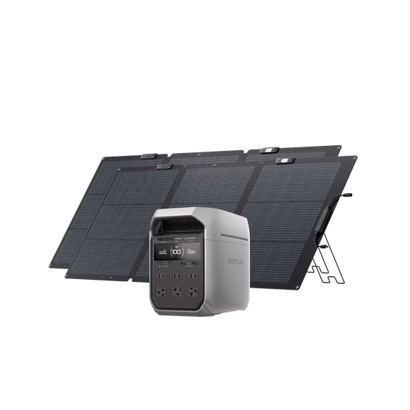 EcoFlow DELTA 3 Plus Solar Generator (PV160W) – DELTA 3 Plus + 160W Portable Solar Panel*2