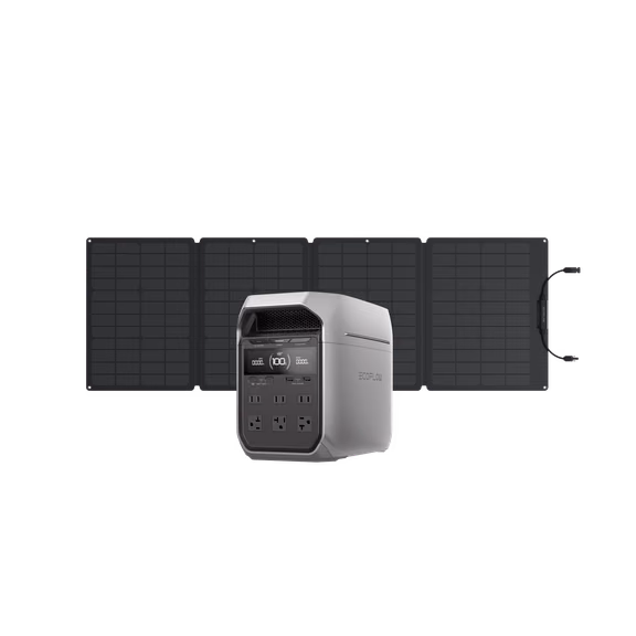 EcoFlow DELTA 3 Series Solar Generator (PV110W) – DELTA 3 Plus + 110W Portable Solar Panel