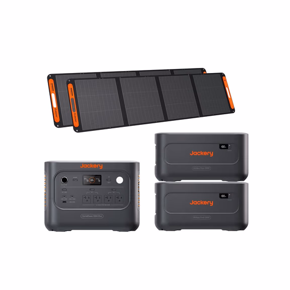 Jackery Solar Generator HomePower 2000 Plus v2 – HomePower 2000 Plus v2 + Battery Pack 2000 Plus v2 x2 + 200W × 2