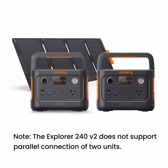 Jackery Explorer 240 v2 Portable Power Station – Explorer 240 v2*2 + SolarSaga 40W*1
